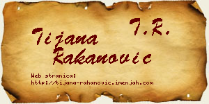 Tijana Rakanović vizit kartica